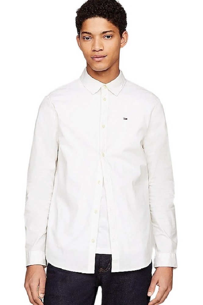 TOMMY JEANS ORIGINAL STRETCH SHIRT ΠΟΥΚΑΜΙΣΟ ΑΝΔΡΙΚΟ WHITE