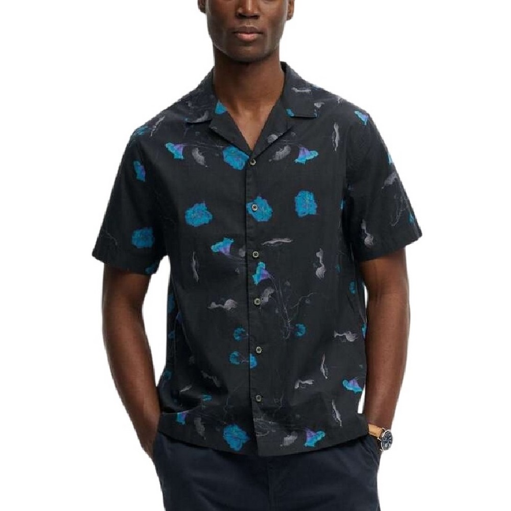 SUPERDRY D3 OVIN CABANA PRINT SHIRT ΠΟΥΚΑΜΙΣΟ ΑΝΔΡΙΚΟ BLACK