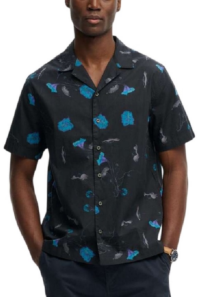 SUPERDRY D3 OVIN CABANA PRINT SHIRT ΠΟΥΚΑΜΙΣΟ ΑΝΔΡΙΚΟ BLACK