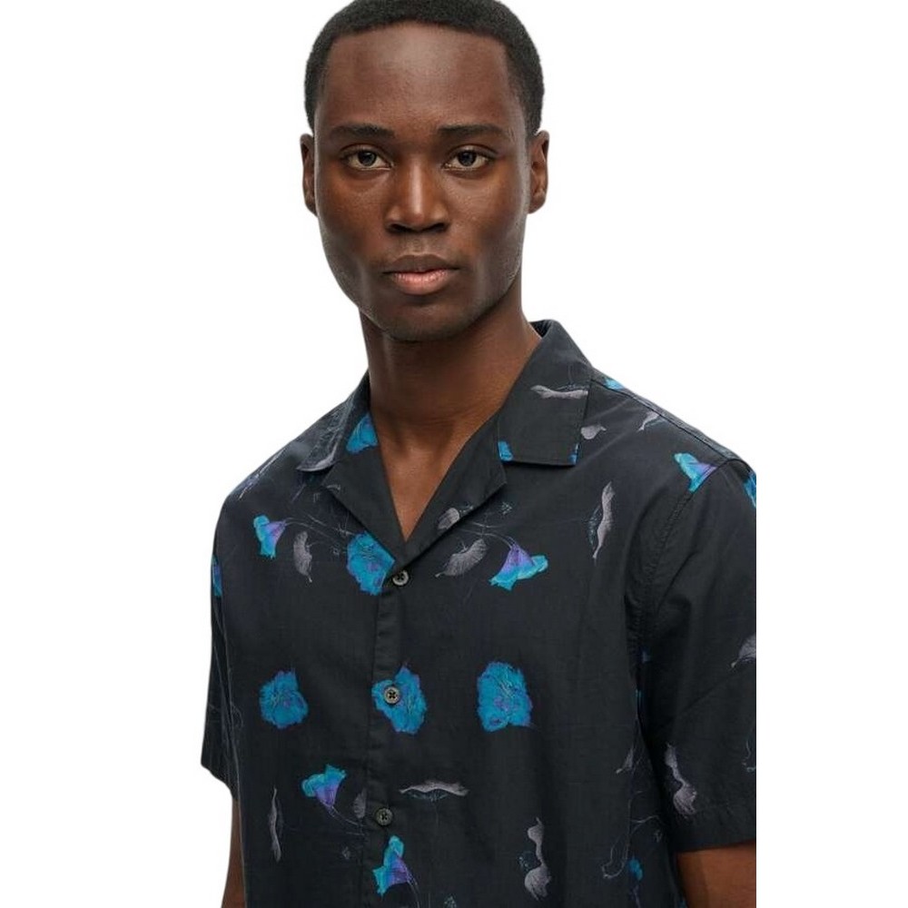 SUPERDRY D3 OVIN CABANA PRINT SHIRT ΠΟΥΚΑΜΙΣΟ ΑΝΔΡΙΚΟ BLACK