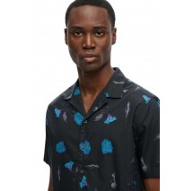 SUPERDRY D3 OVIN CABANA PRINT SHIRT ΠΟΥΚΑΜΙΣΟ ΑΝΔΡΙΚΟ BLACK