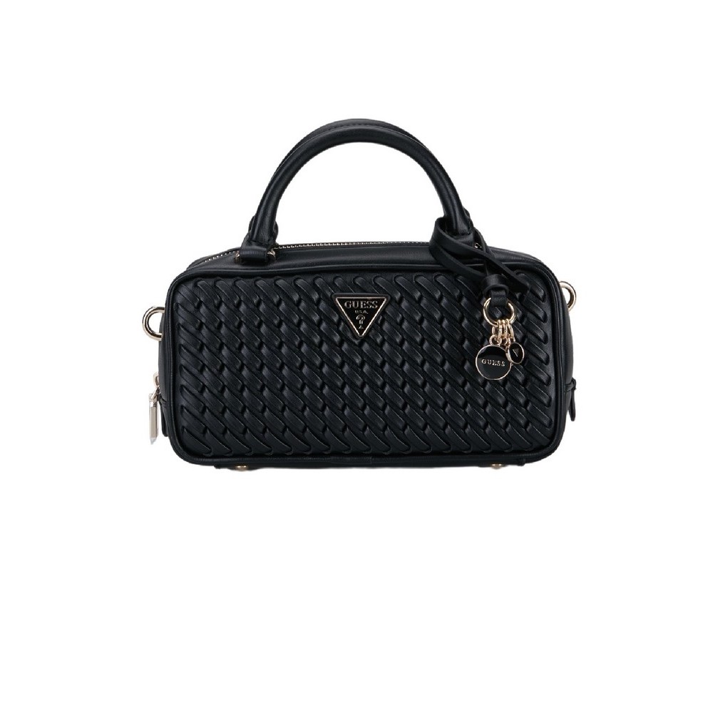 GUESS KORA MINI BOX SATCHEL ΤΣΑΝΤΑ ΓΥΝΑΙΚΕΙΑ BLACK
