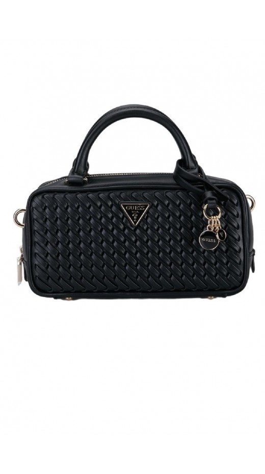 GUESS KORA MINI BOX SATCHEL ΤΣΑΝΤΑ ΓΥΝΑΙΚΕΙΑ BLACK