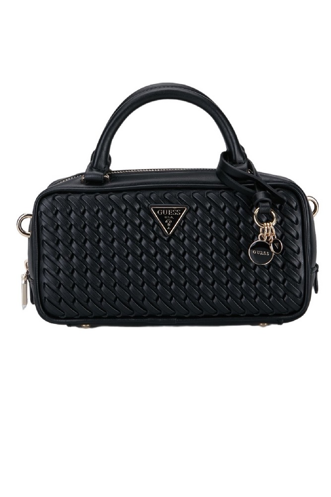 GUESS KORA MINI BOX SATCHEL ΤΣΑΝΤΑ ΓΥΝΑΙΚΕΙΑ BLACK