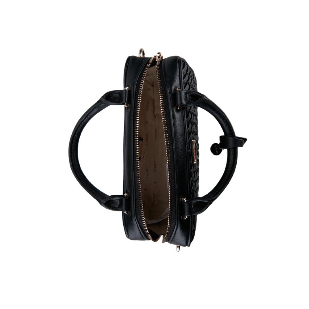 GUESS KORA MINI BOX SATCHEL ΤΣΑΝΤΑ ΓΥΝΑΙΚΕΙΑ BLACK