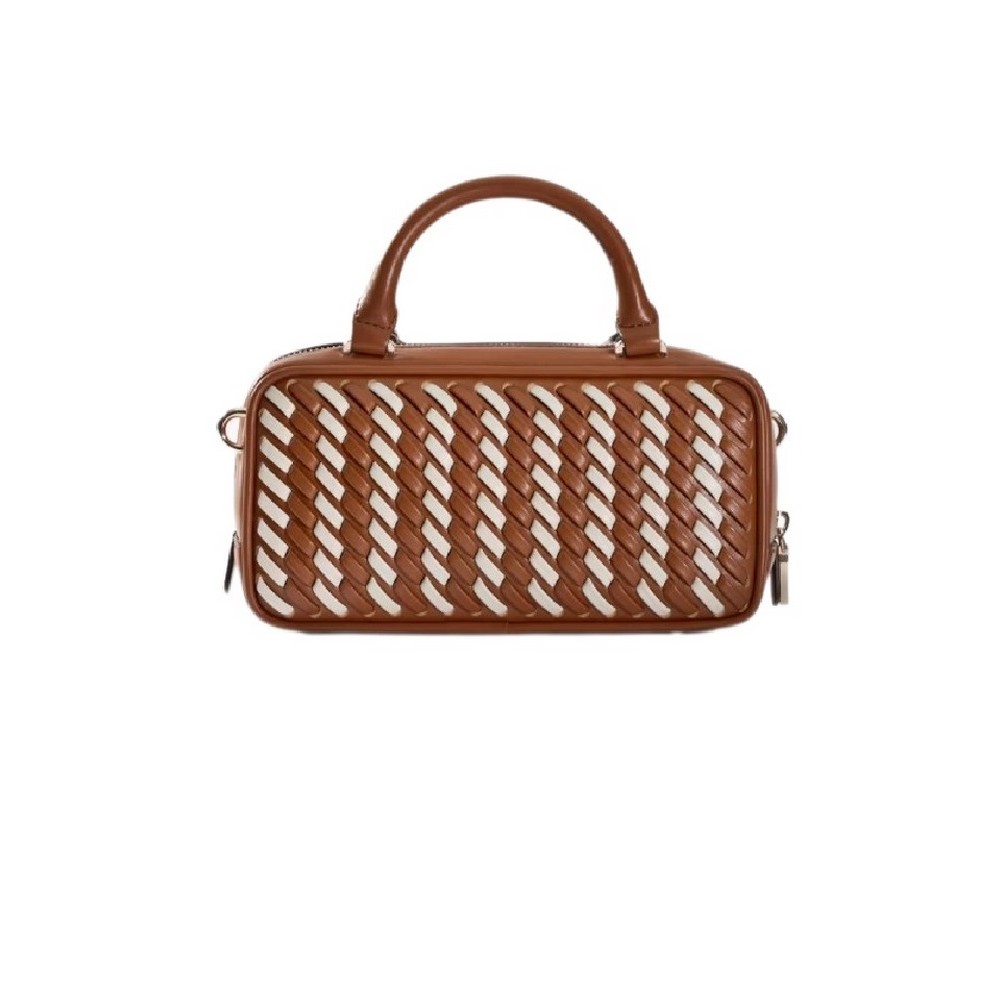 GUESS KORA MINI BOX SATCHEL ΤΣΑΝΤΑ ΓΥΝΑΙΚΕΙΑ CARAMEL