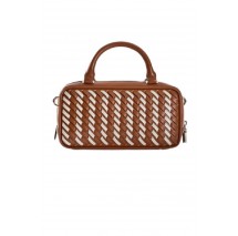 GUESS KORA MINI BOX SATCHEL ΤΣΑΝΤΑ ΓΥΝΑΙΚΕΙΑ CARAMEL