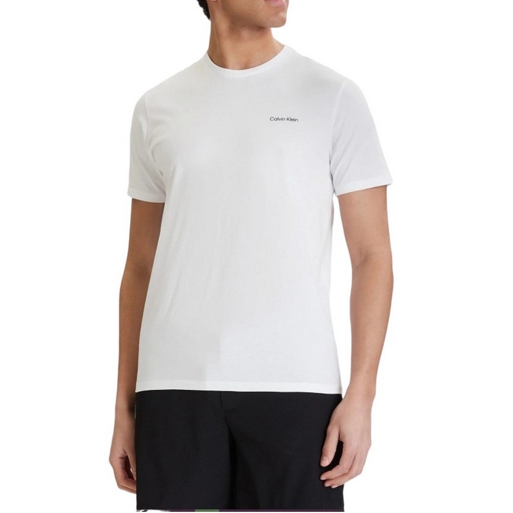 CALVIN KLEIN MICRO LOGO CREWNECK T-SHIRT ΜΠΛΟΥΖΑ ΑΝΔΡΙΚΗ BRIGHT WHITE