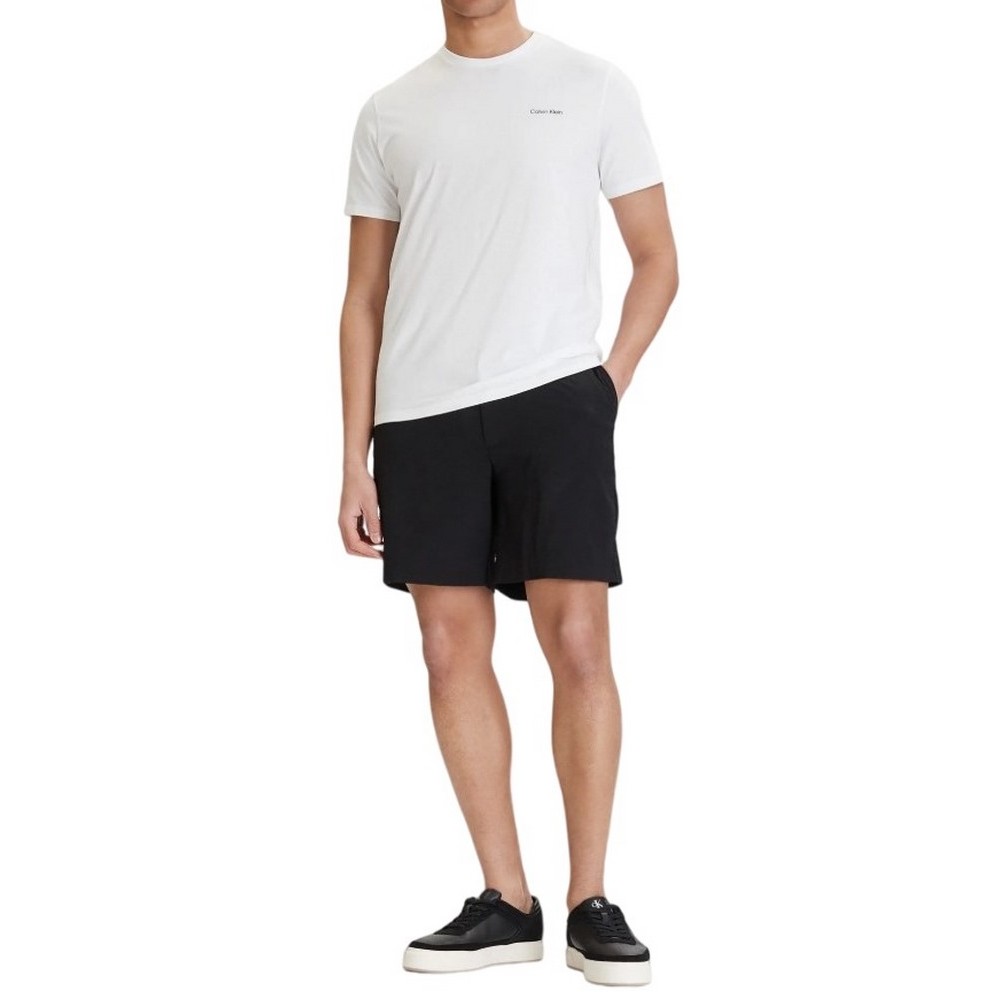 CALVIN KLEIN MICRO LOGO CREWNECK T-SHIRT ΜΠΛΟΥΖΑ ΑΝΔΡΙΚΗ BRIGHT WHITE