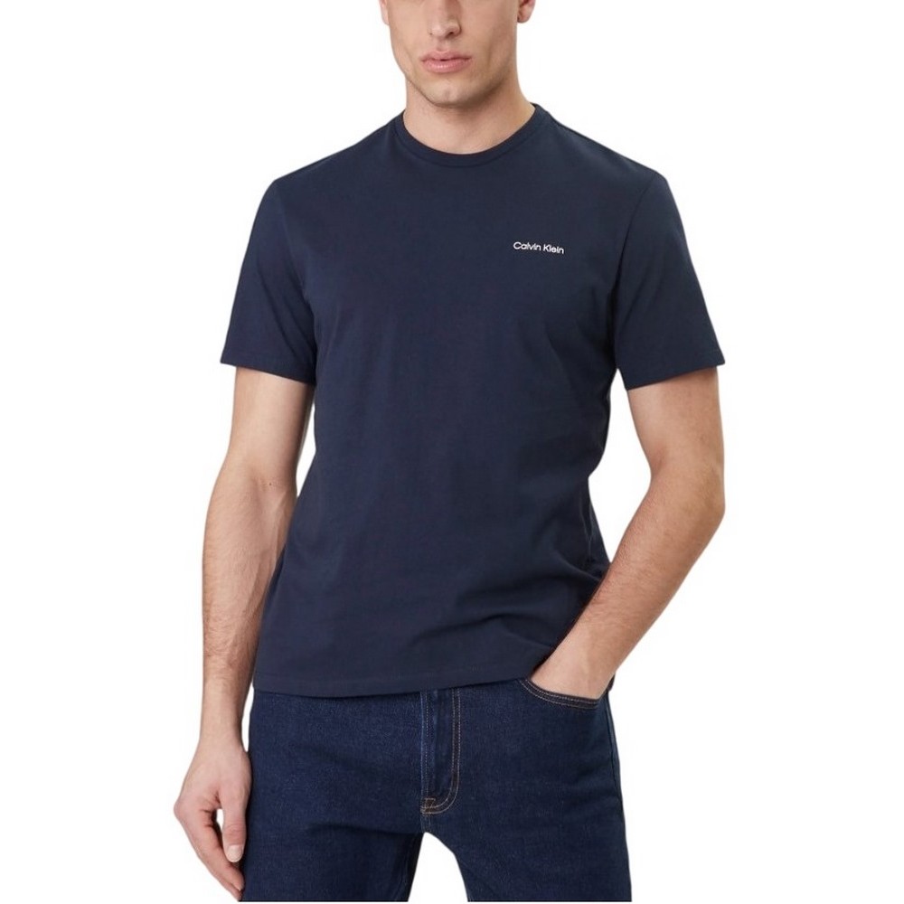 CALVIN KLEIN MICRO LOGO CREWNECK T-SHIRT ΜΠΛΟΥΖΑ ΑΝΔΡΙΚΗ NAVY