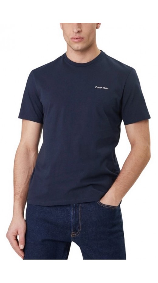 CALVIN KLEIN MICRO LOGO CREWNECK T-SHIRT ΜΠΛΟΥΖΑ ΑΝΔΡΙΚΗ NAVY
