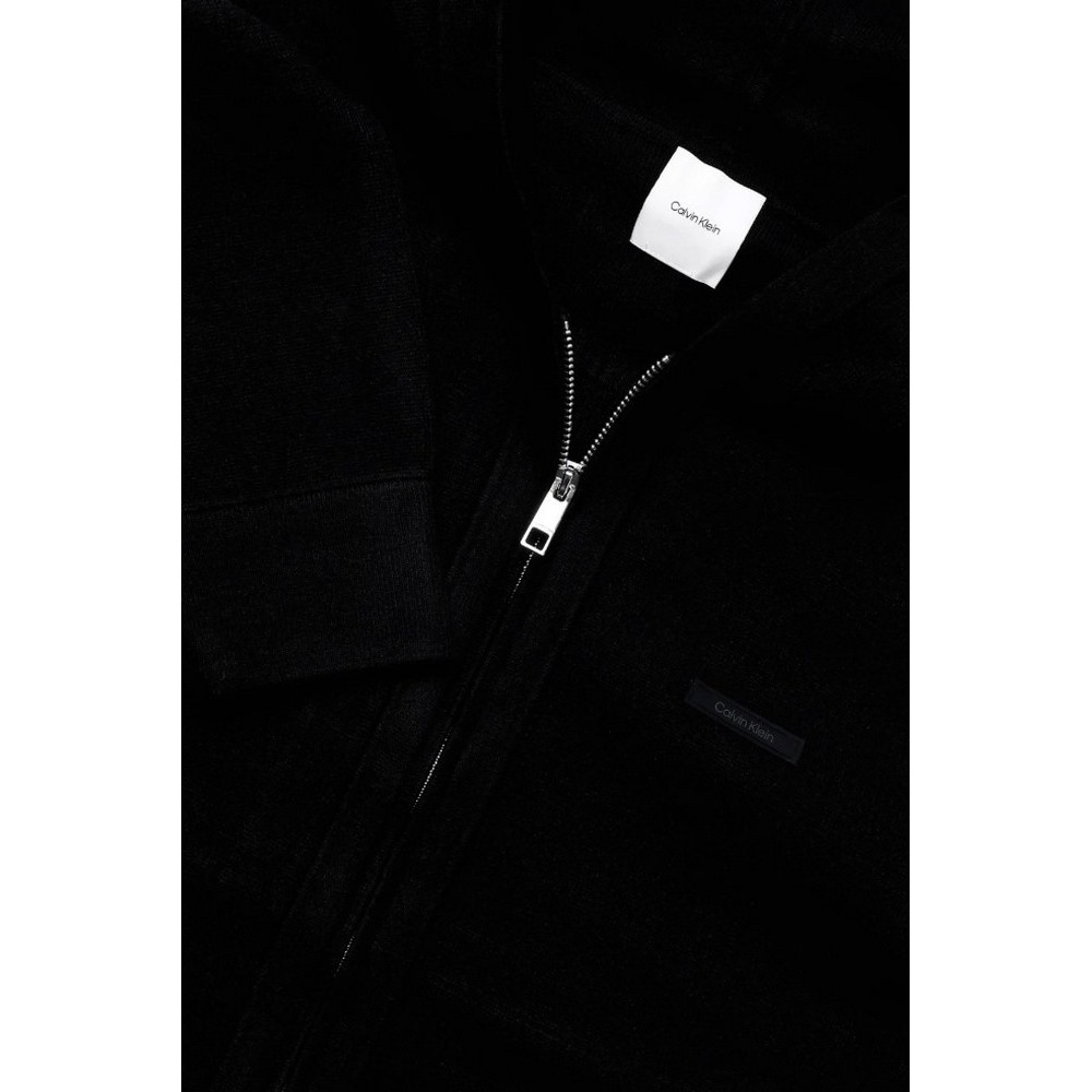 CALVIN KLEIN TECH KNIT HOODED FZ SWEATER ΖΑΚΕΤΑ ΠΛΕΚΤΗ ΑΝΔΡΙΚΗ BLACK