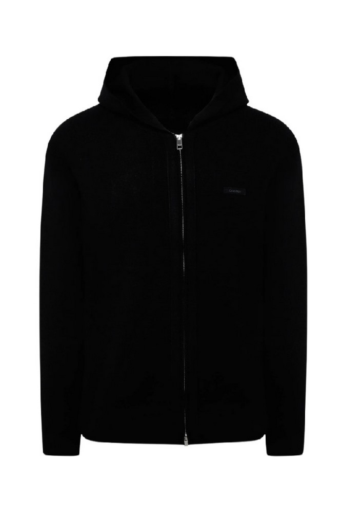 CALVIN KLEIN TECH KNIT HOODED FZ SWEATER ΖΑΚΕΤΑ ΠΛΕΚΤΗ ΑΝΔΡΙΚΗ BLACK