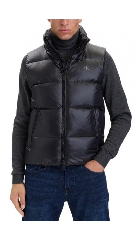 CALVIN KLEIN JEANS SVLSS GLOSSY STAND COLLAR DOWN ΜΠΟΥΦΑΝ ΑΜΑΝΙΚΟ ΑΝΔΡΙΚΟ BLACK