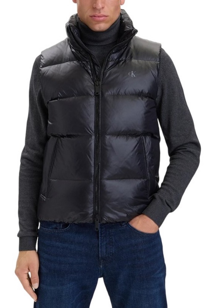 CALVIN KLEIN JEANS SVLSS GLOSSY STAND COLLAR DOWN ΜΠΟΥΦΑΝ ΑΜΑΝΙΚΟ ΑΝΔΡΙΚΟ BLACK