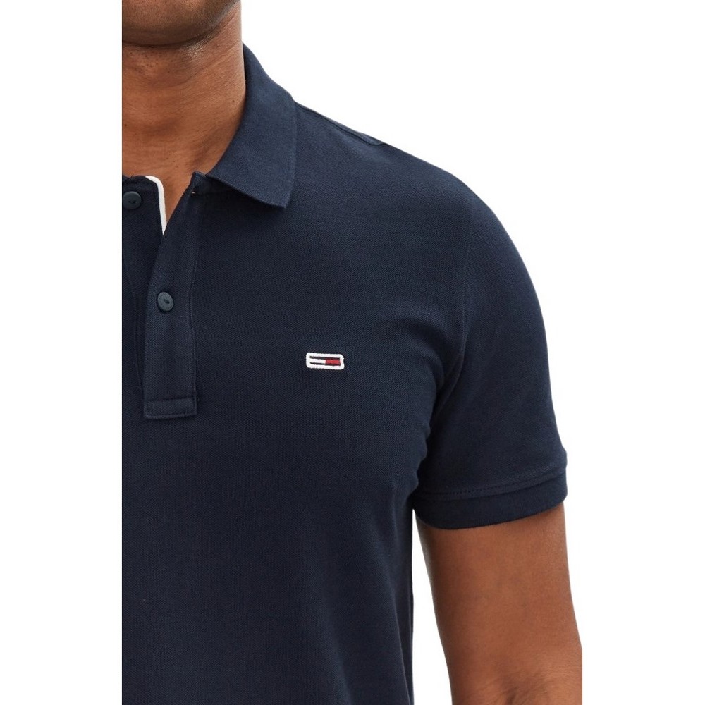 TOMMY JEANS SLIM PLACKET POLO EXT T-SHIRT ΜΠΛΟΥΖΑ ΑΝΔΡΙΚΗ NAVY