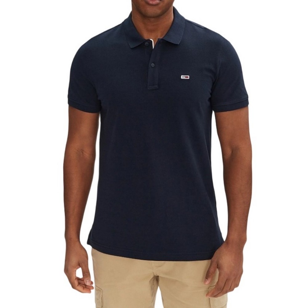 TOMMY JEANS SLIM PLACKET POLO EXT T-SHIRT ΜΠΛΟΥΖΑ ΑΝΔΡΙΚΗ NAVY