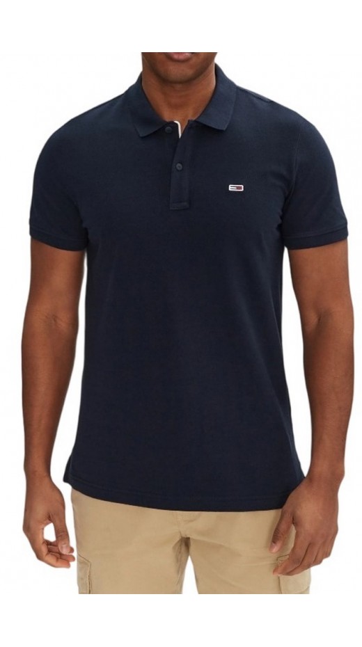 TOMMY JEANS SLIM PLACKET POLO EXT T-SHIRT ΜΠΛΟΥΖΑ ΑΝΔΡΙΚΗ NAVY