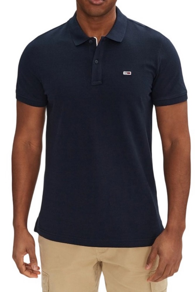 TOMMY JEANS SLIM PLACKET POLO EXT T-SHIRT ΜΠΛΟΥΖΑ ΑΝΔΡΙΚΗ NAVY