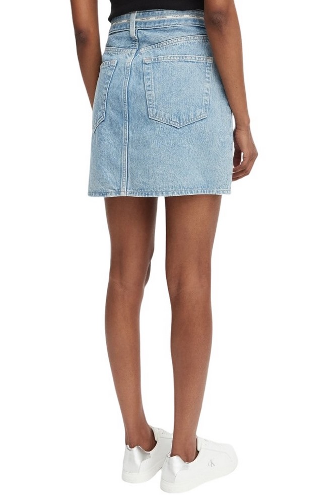CALVIN KLEIN JEANS BRANDED MINI SKIRT FRESH WATER ΦΟΥΣΤΑ ΓΥΝΑΙΚΕΙΑ BLUΕ DENIM
