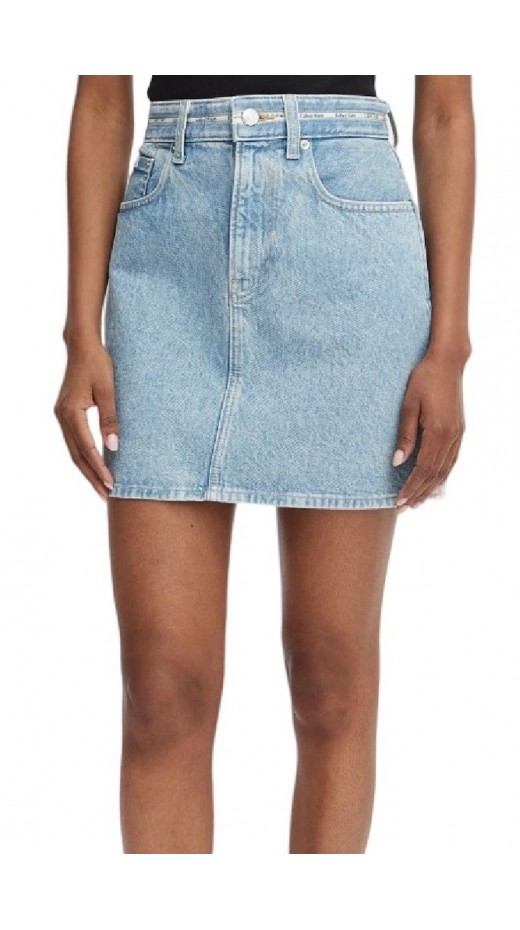 CALVIN KLEIN JEANS BRANDED MINI SKIRT FRESH WATER ΦΟΥΣΤΑ ΓΥΝΑΙΚΕΙΑ BLUΕ DENIM