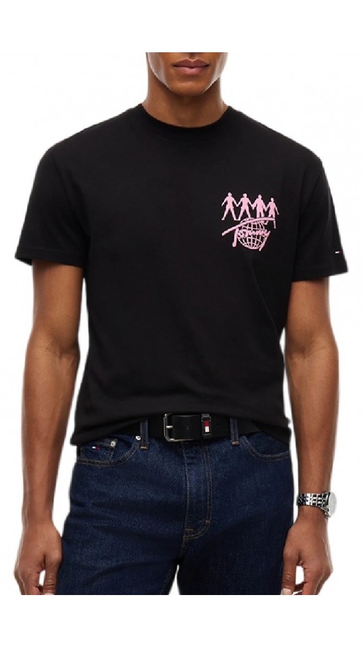 TOMMY JEANS REG NYC NOVELTY T-SHIRT ΜΠΛΟΥΖΑ ΑΝΔΡΙΚΗ BLACK