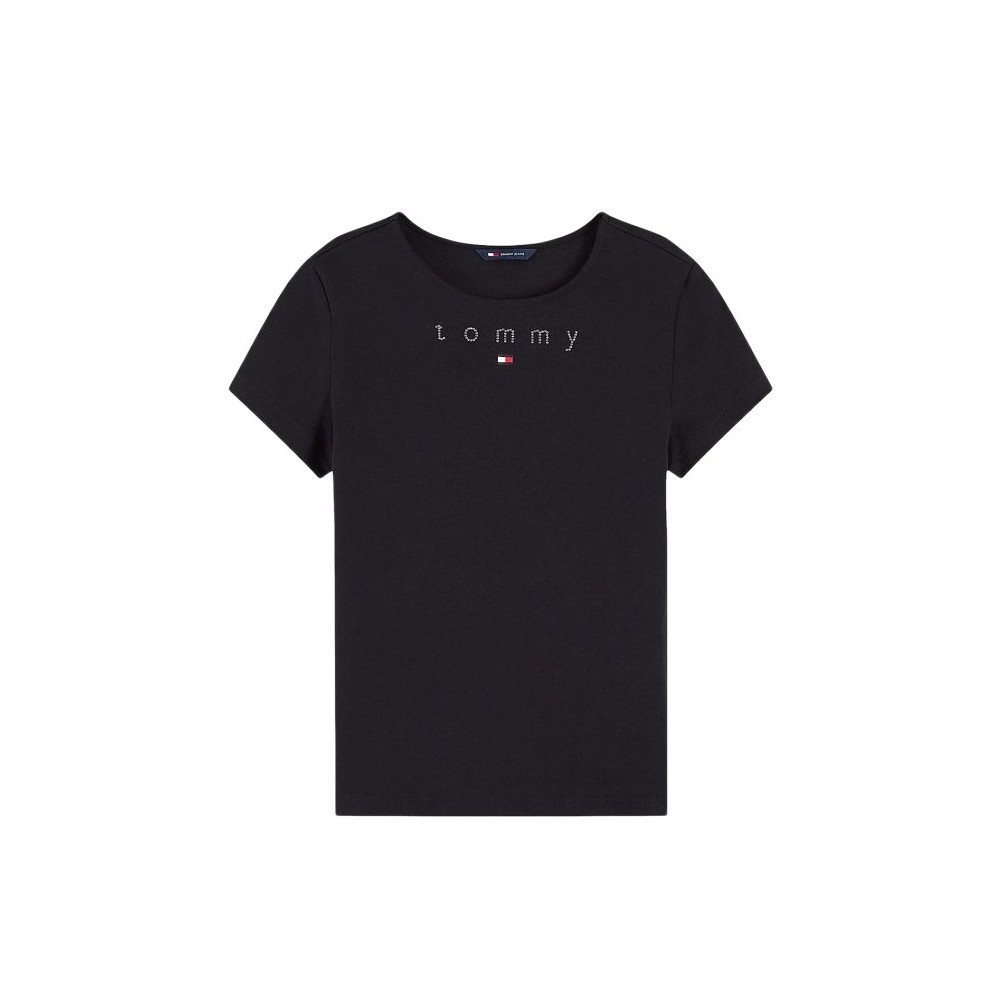 TOMMY JEANS SLIM TOMMY BLING T-SHIRT ΜΠΛΟΥΖΑ ΓΥΝΑΙΚΕΙΑ BLACK