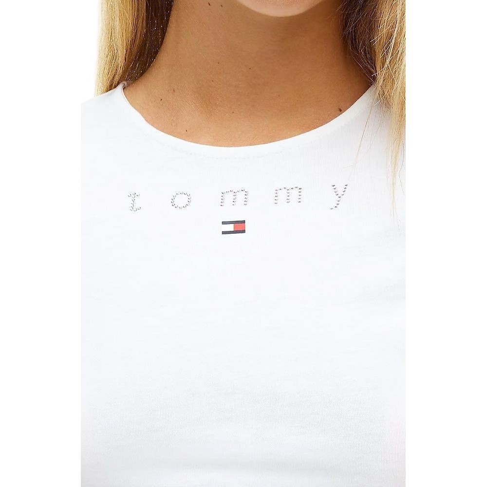 TOMMY JEANS SLIM TOMMY BLING T-SHIRT ΜΠΛΟΥΖΑ ΓΥΝΑΙΚΕΙΑ ECRU