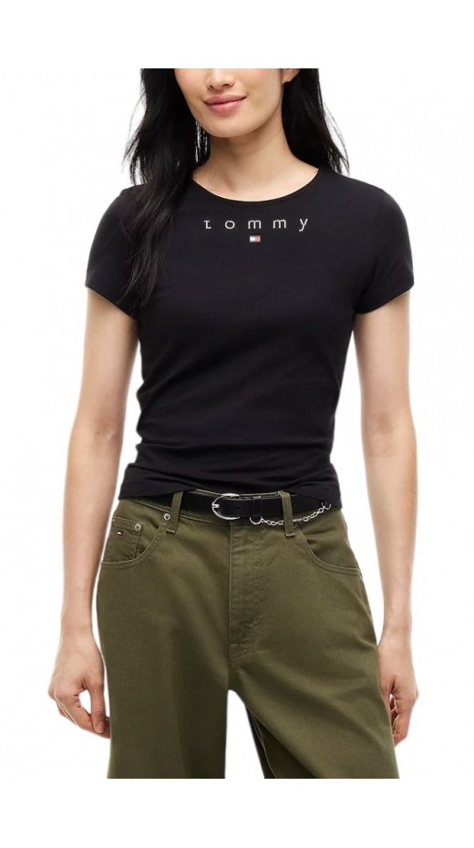 TOMMY JEANS SLIM TOMMY BLING T-SHIRT ΜΠΛΟΥΖΑ ΓΥΝΑΙΚΕΙΑ BLACK
