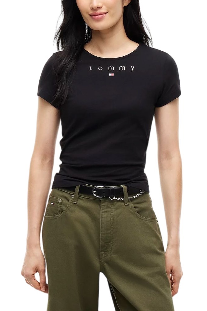 TOMMY JEANS SLIM TOMMY BLING T-SHIRT ΜΠΛΟΥΖΑ ΓΥΝΑΙΚΕΙΑ BLACK