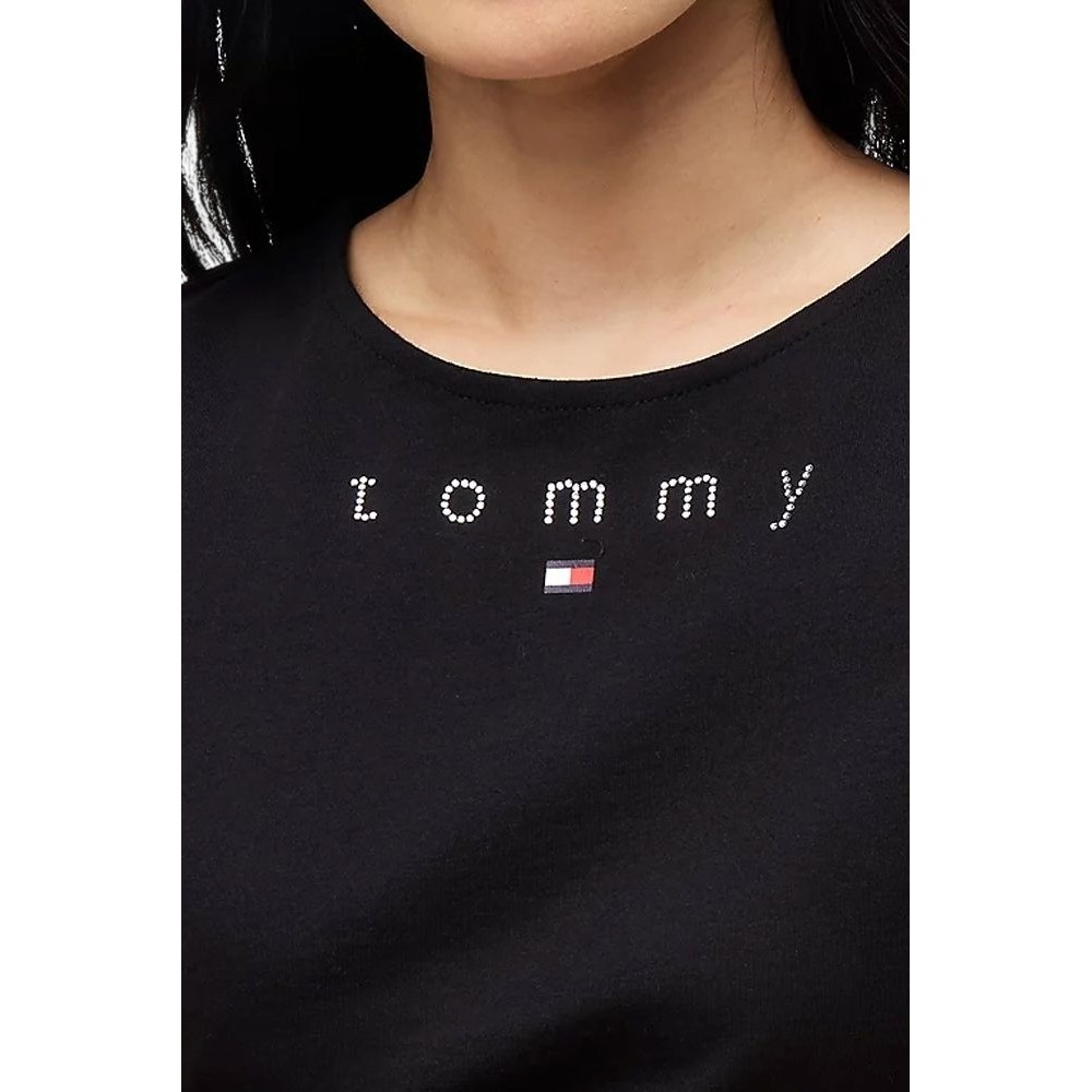 TOMMY JEANS SLIM TOMMY BLING T-SHIRT ΜΠΛΟΥΖΑ ΓΥΝΑΙΚΕΙΑ BLACK