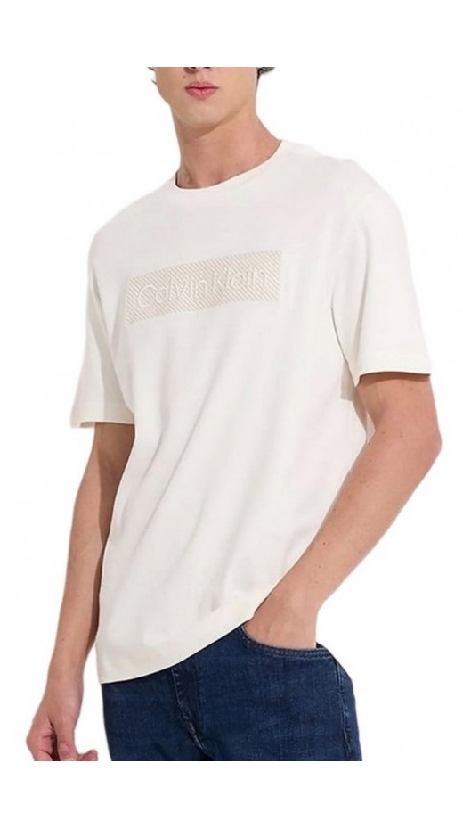 CALVIN KLEIN 20S EU RECT EMBRD CALVIN GRPH T-SHIRT ΜΠΛΟΥΖΑ ΑΝΔΡΙΚΗ BRIGHT WHITE