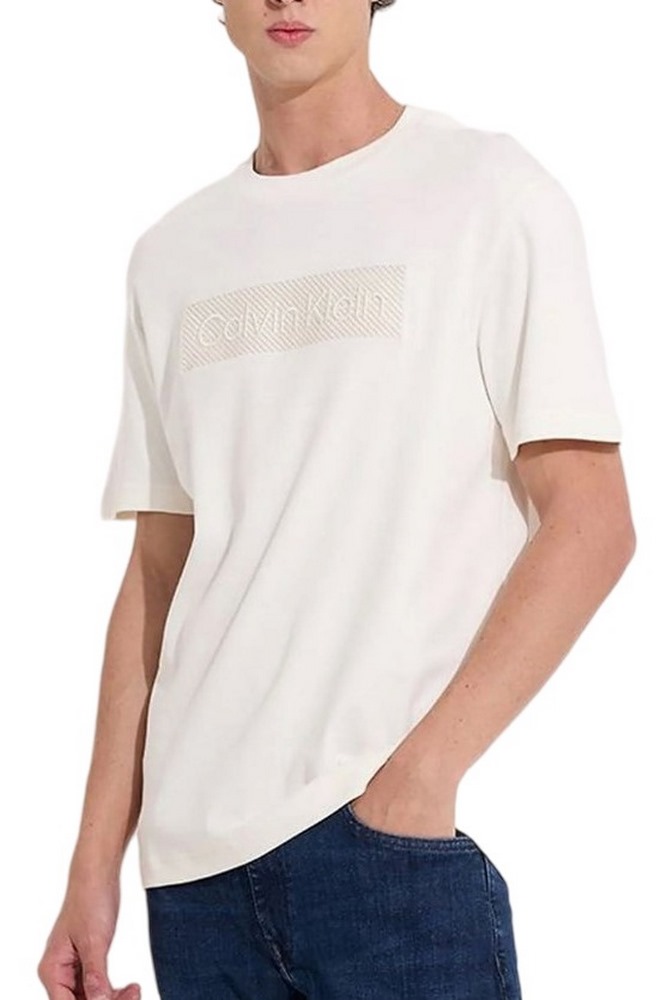 CALVIN KLEIN 20S EU RECT EMBRD CALVIN GRPH T-SHIRT ΜΠΛΟΥΖΑ ΑΝΔΡΙΚΗ BRIGHT WHITE