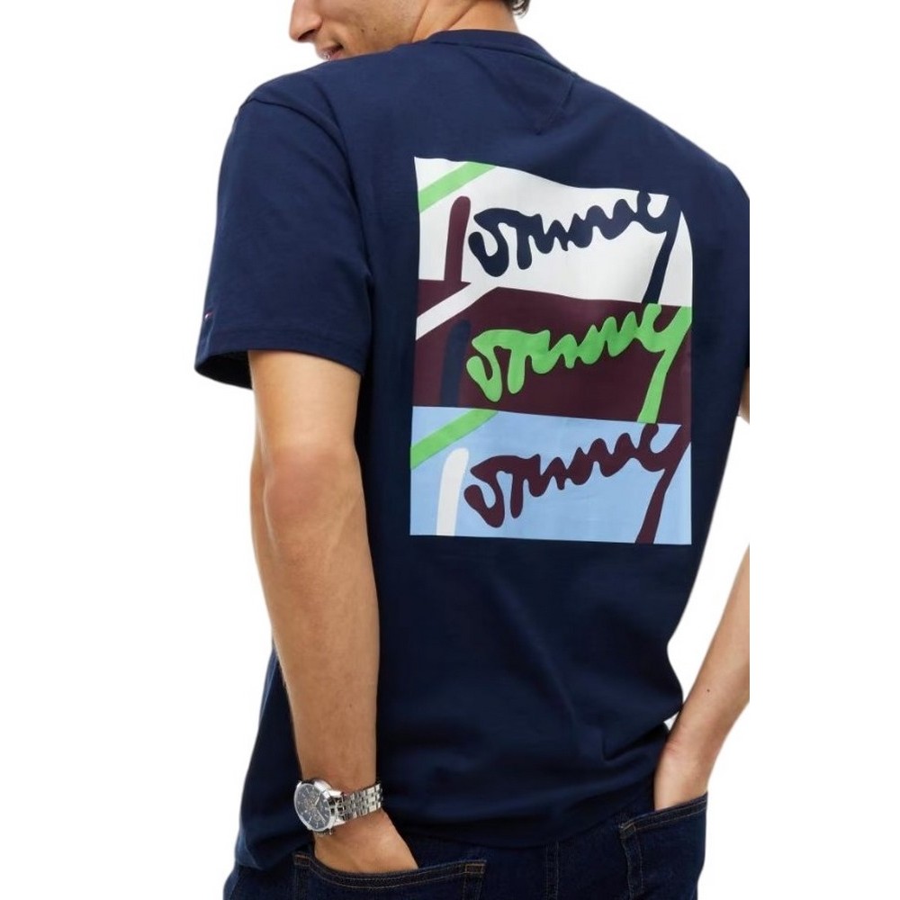 TOMMY JEANS RLX SIGNATURE T-SHIRT ΜΠΛΟΥΖΑ ΑΝΔΡΙΚΗ NAVY
