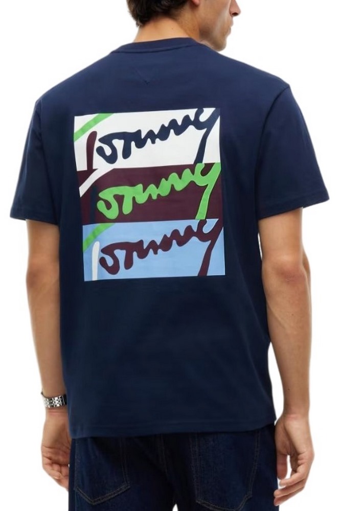 TOMMY JEANS RLX SIGNATURE T-SHIRT ΜΠΛΟΥΖΑ ΑΝΔΡΙΚΗ NAVY