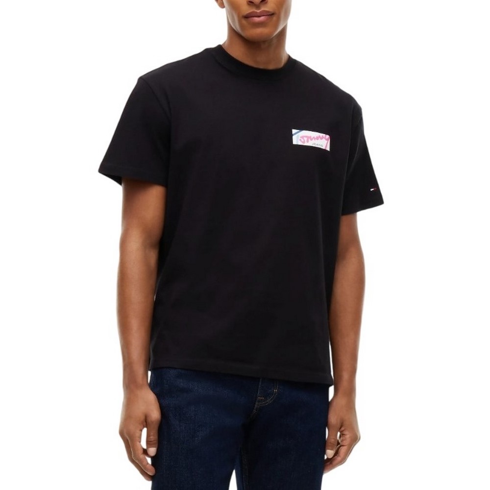 TOMMY JEANS RLX SIGNATURE T-SHIRT ΜΠΛΟΥΖΑ ΑΝΔΡΙΚΗ BLACK