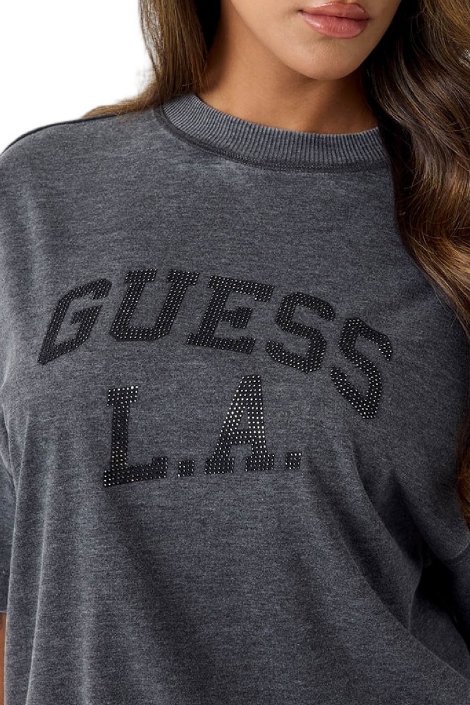 GUESS CN BURNOUT OVERSIZE T-SHIRT ΜΠΛΟΥΖΑ ΓΥΝΑΙΚΕΙΑ WASHED GREY