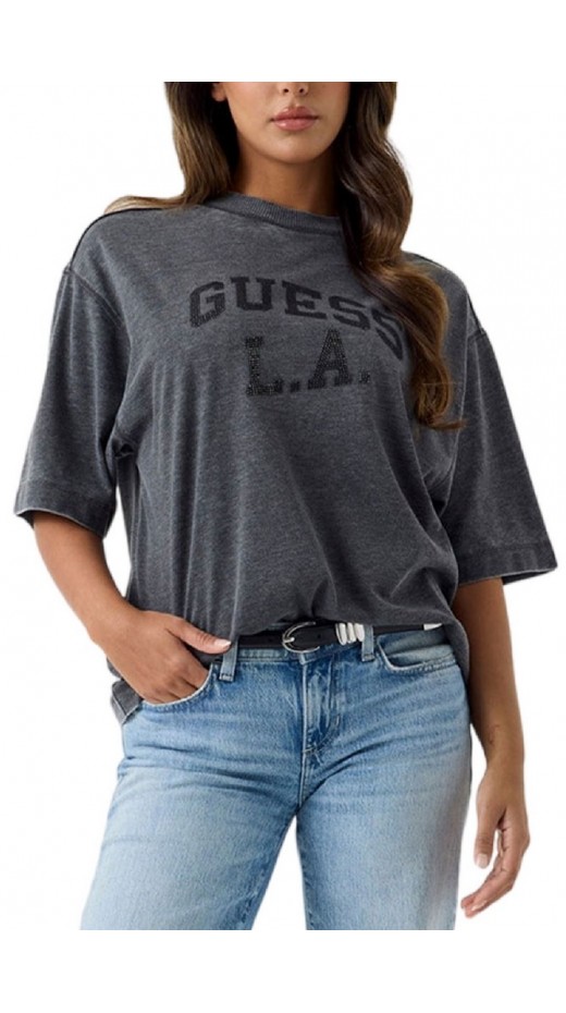 GUESS CN BURNOUT OVERSIZE T-SHIRT ΜΠΛΟΥΖΑ ΓΥΝΑΙΚΕΙΑ WASHED GREY