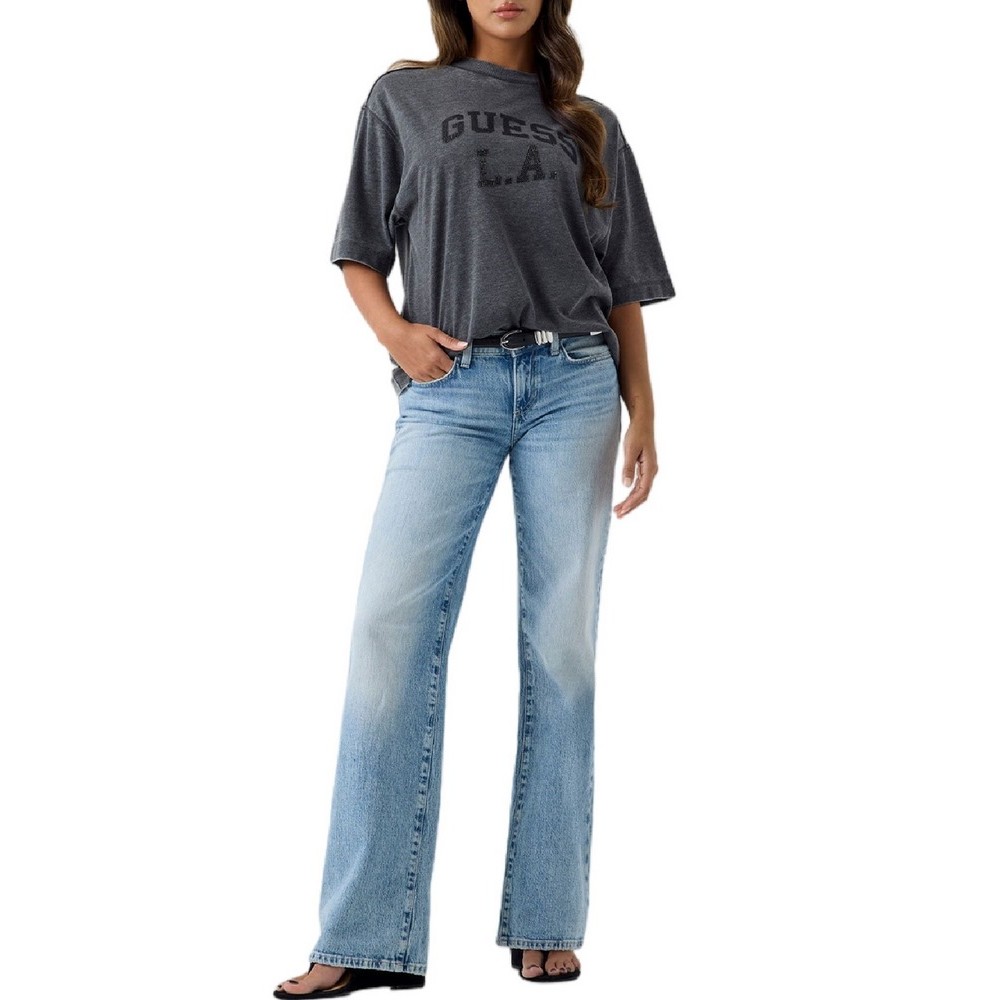 GUESS CN BURNOUT OVERSIZE T-SHIRT ΜΠΛΟΥΖΑ ΓΥΝΑΙΚΕΙΑ WASHED GREY