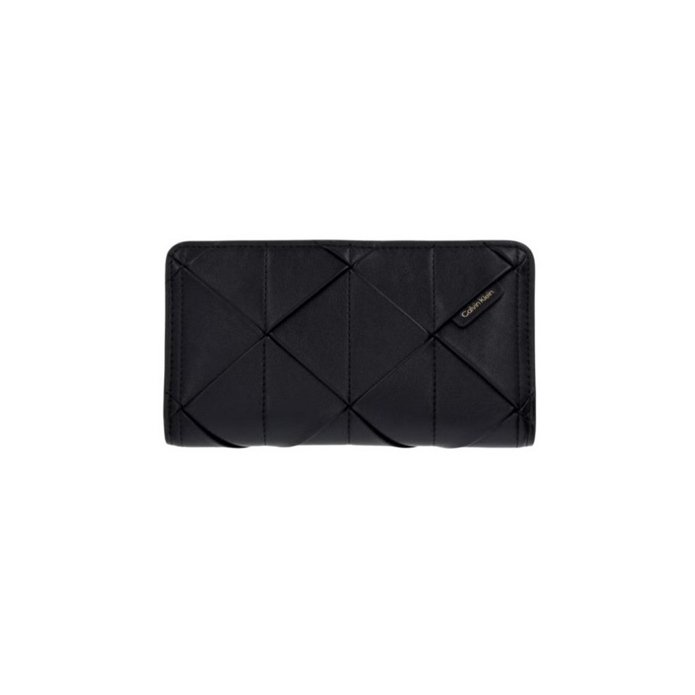 CALVIN KLEIN WOVEN PASSPORT LONGFOLD ΠΟΡΤΟΦΟΛΙ ΓΥΝΑΙΚΕΙΟ BLACK