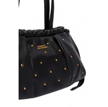 TOMMY HILFIGER SOFT LEATHER SHOULDER BAG STUDS ΤΣΑΝΤΑ ΓΥΝΑΙΚΕΙΑ BLACK