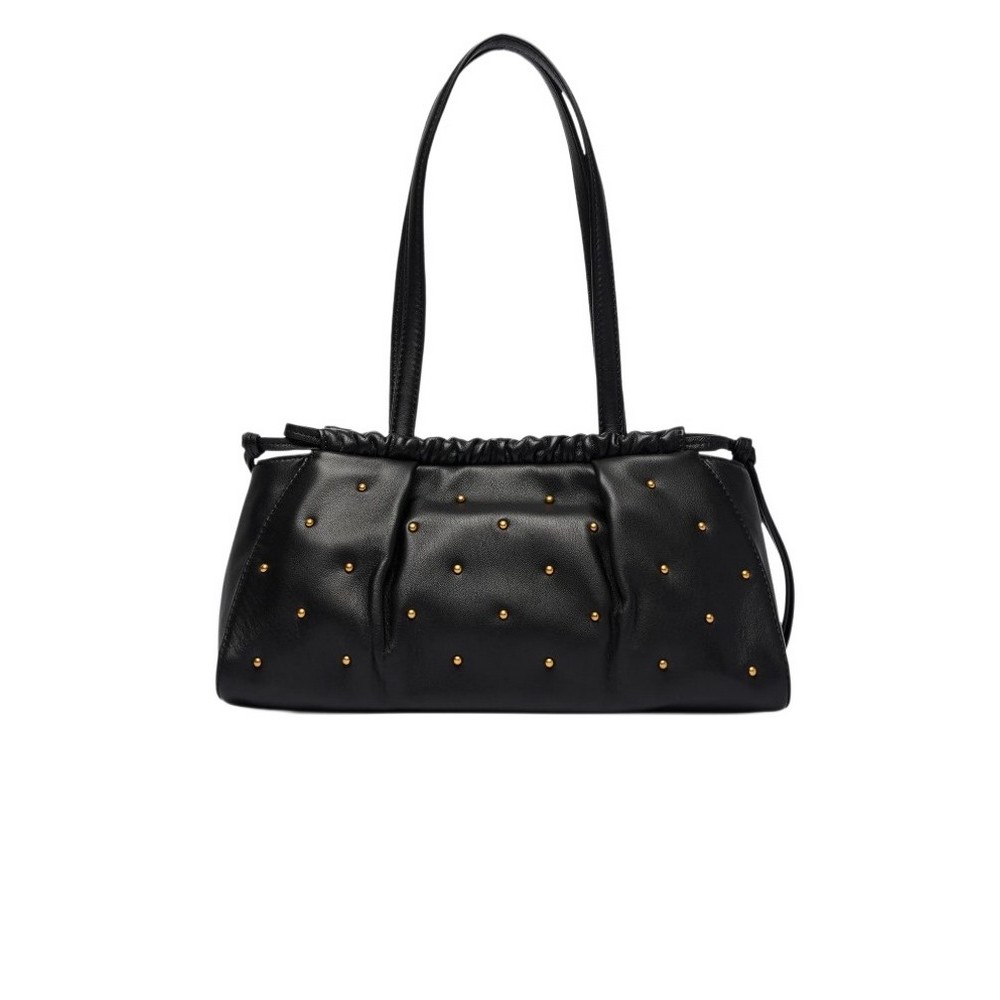 TOMMY HILFIGER SOFT LEATHER SHOULDER BAG STUDS ΤΣΑΝΤΑ ΓΥΝΑΙΚΕΙΑ BLACK