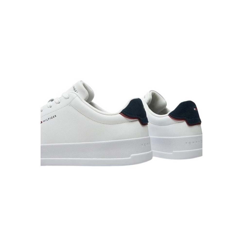 TOMMY HILFIGER COURT LTH DETAIL ESS ΠΑΠΟΥΤΣΙ ΑΝΔΡΙΚΟ WHITE/BLUE