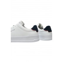 TOMMY HILFIGER COURT LTH DETAIL ESS ΠΑΠΟΥΤΣΙ ΑΝΔΡΙΚΟ WHITE/BLUE