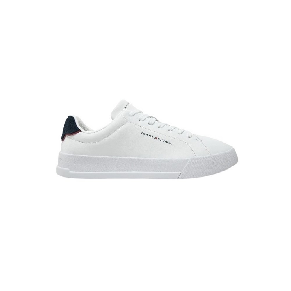 TOMMY HILFIGER COURT LTH DETAIL ESS ΠΑΠΟΥΤΣΙ ΑΝΔΡΙΚΟ WHITE/BLUE