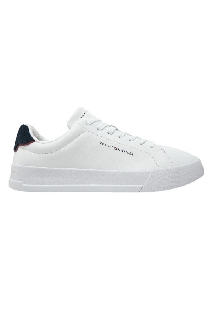 TOMMY HILFIGER COURT LTH DETAIL ESS ΠΑΠΟΥΤΣΙ ΑΝΔΡΙΚΟ WHITE/BLUE