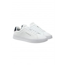 TOMMY HILFIGER COURT LTH DETAIL ESS ΠΑΠΟΥΤΣΙ ΑΝΔΡΙΚΟ WHITE/BLUE