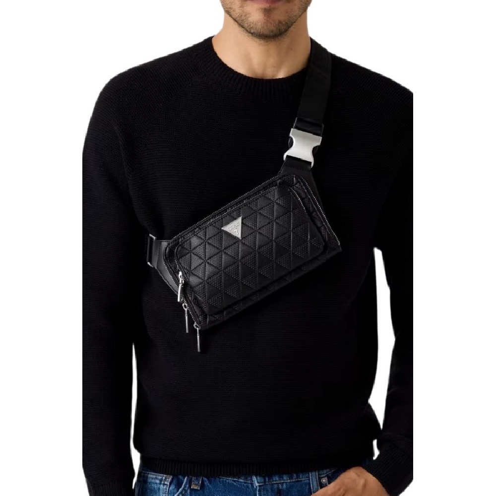 GUESS TORINO BUMBAG S HMTOTEP6231 ΤΣΑΝΤΑ ΑΝΔΡΙΚΗ BLACK