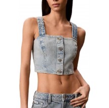 CALVIN KLEIN JEANS DENIM TRUCKER TANK FRESH WATER ΤΟΠ ΓΥΝΑΙΚΕΙΟ BLUΕ DENIM