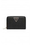 GUESS LAUREL II SLG MED ZIP AROUND ΠΟΡΤΟΦΟΛΙ ΓΥΝΑΙΚΕΙΟ BLACK